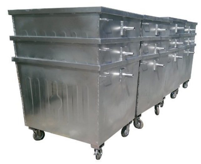 1100 Litre Galvaniz Çöp Konteyneri - L 602