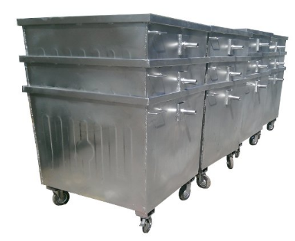 1100 Liter Galvanized Garbage Container (Nested) - L 602