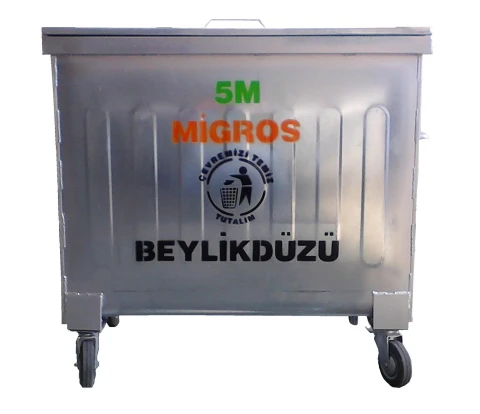 800 Litre Galvaniz Çöp Konteyneri - L 606